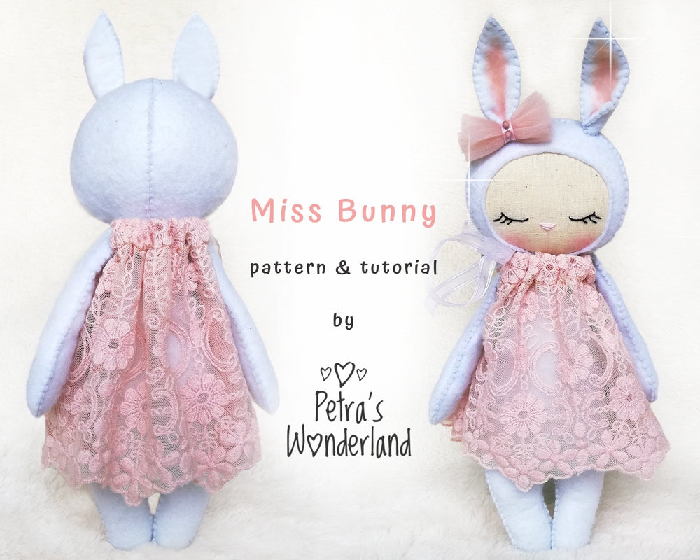 Miss Bunny - PDF doll sewing pattern and tutorial