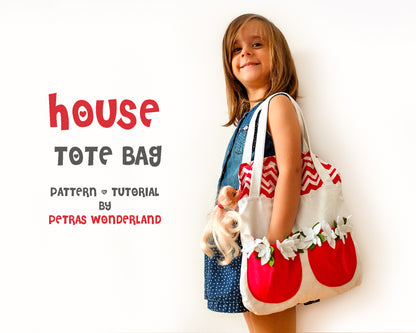 House Tote Bag - PDF doll sewing pattern and tutorial