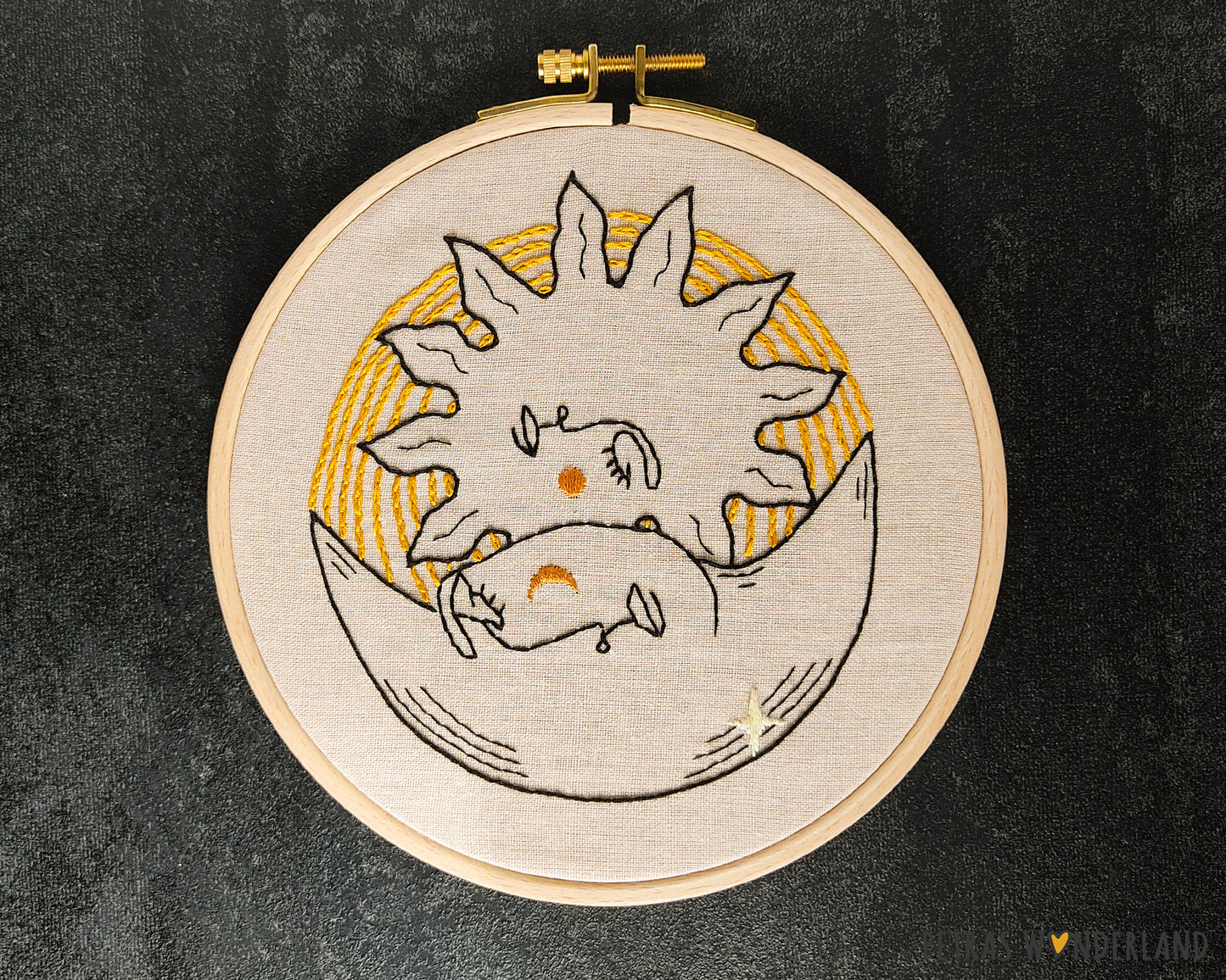 Celestial Sun and Moon - PDF embroidery pattern and tutorial 03