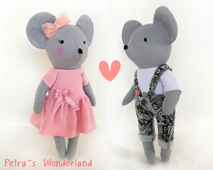 Miss and Mr. Mouse - PDF doll sewing pattern and tutorial 03