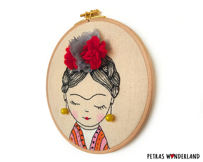 Frida Kahlo - PDF embroidery pattern and tutorial 04