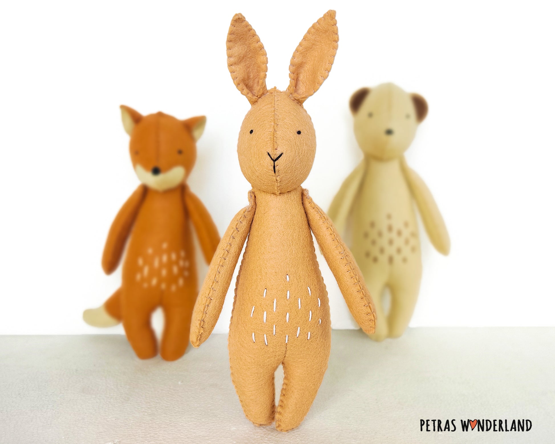 Special Offer: Bunny, Bear, and Fox Trio - PDF sewing patterns and tutorials 01