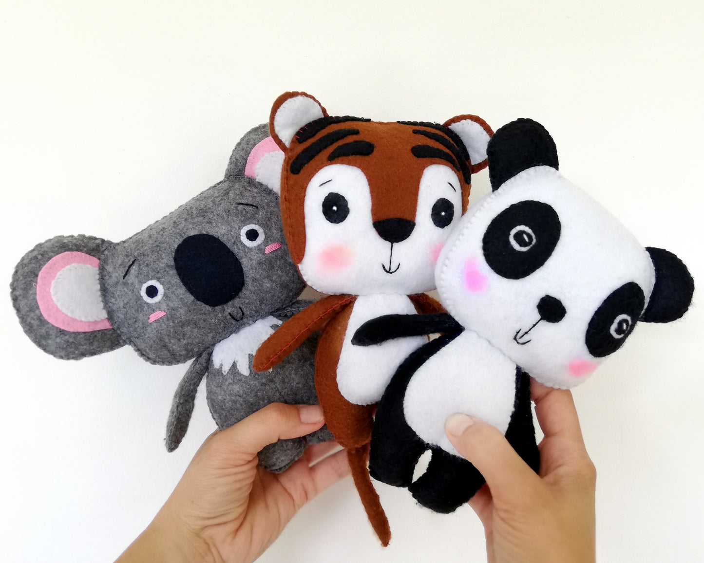 Set of 3 PDF Tiger, Panda and Koala - Sewing Patterns and Tutorials 01