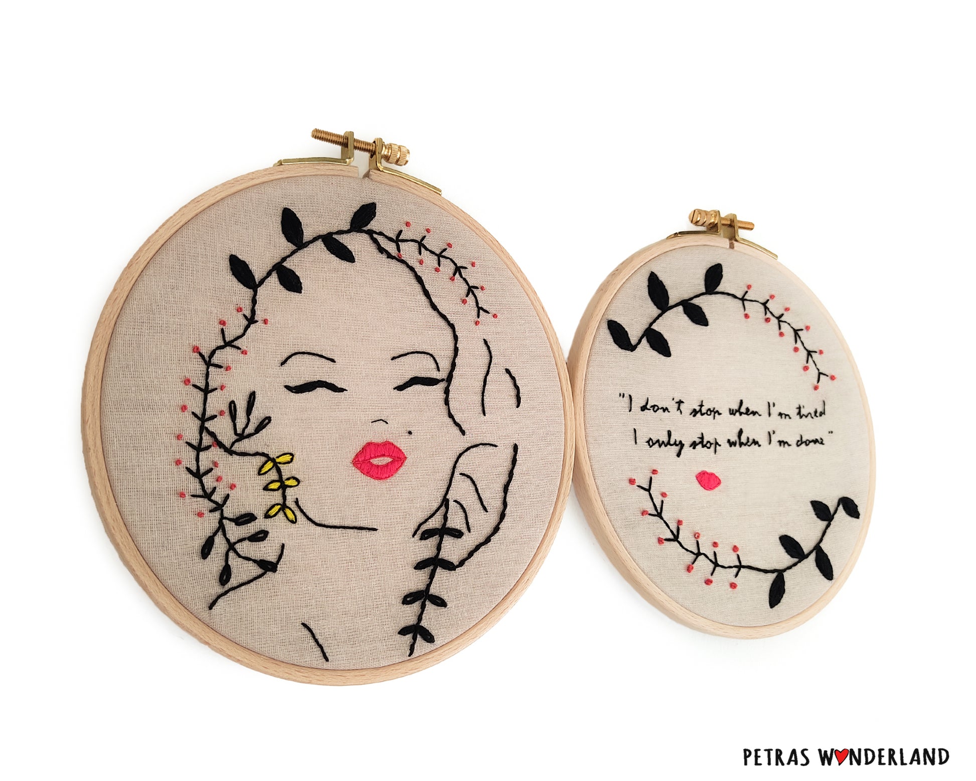 Special Offer: Actress Portrait and Quote  - PDF embroidery pattern and tutorial 02
