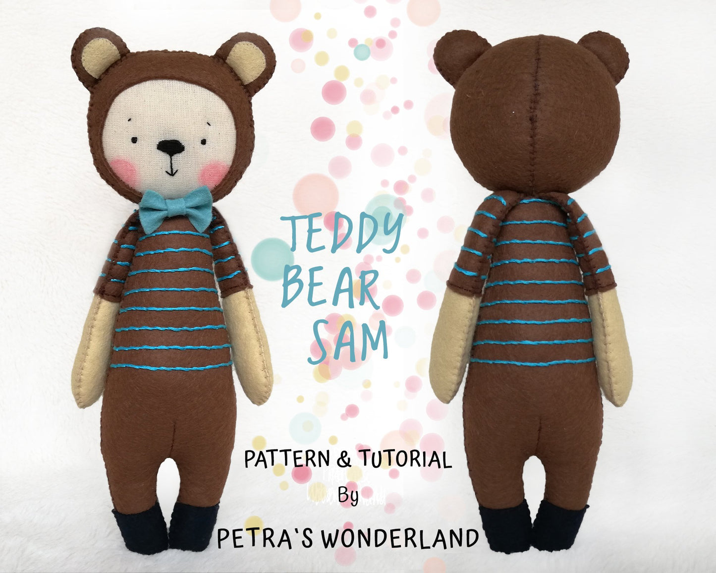 Teddy Bear Sam - PDF doll sewing pattern and tutorial