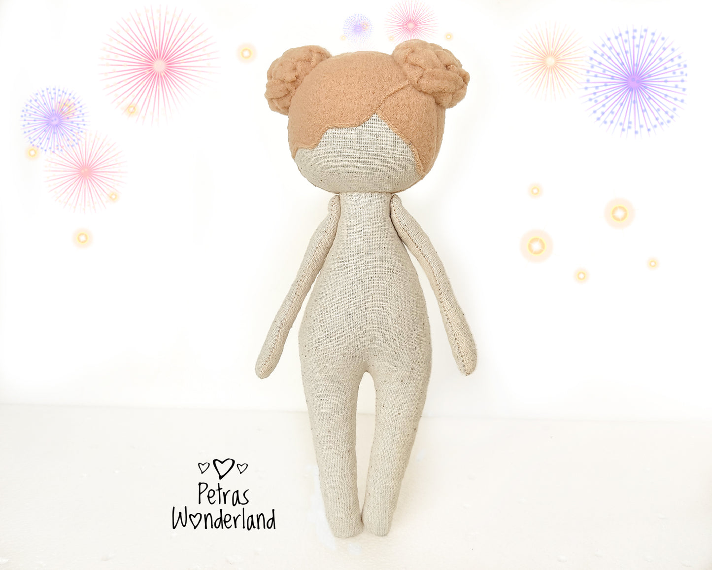 Doll Body 10 inch with hair - PDF sewing pattern and tutorial 01