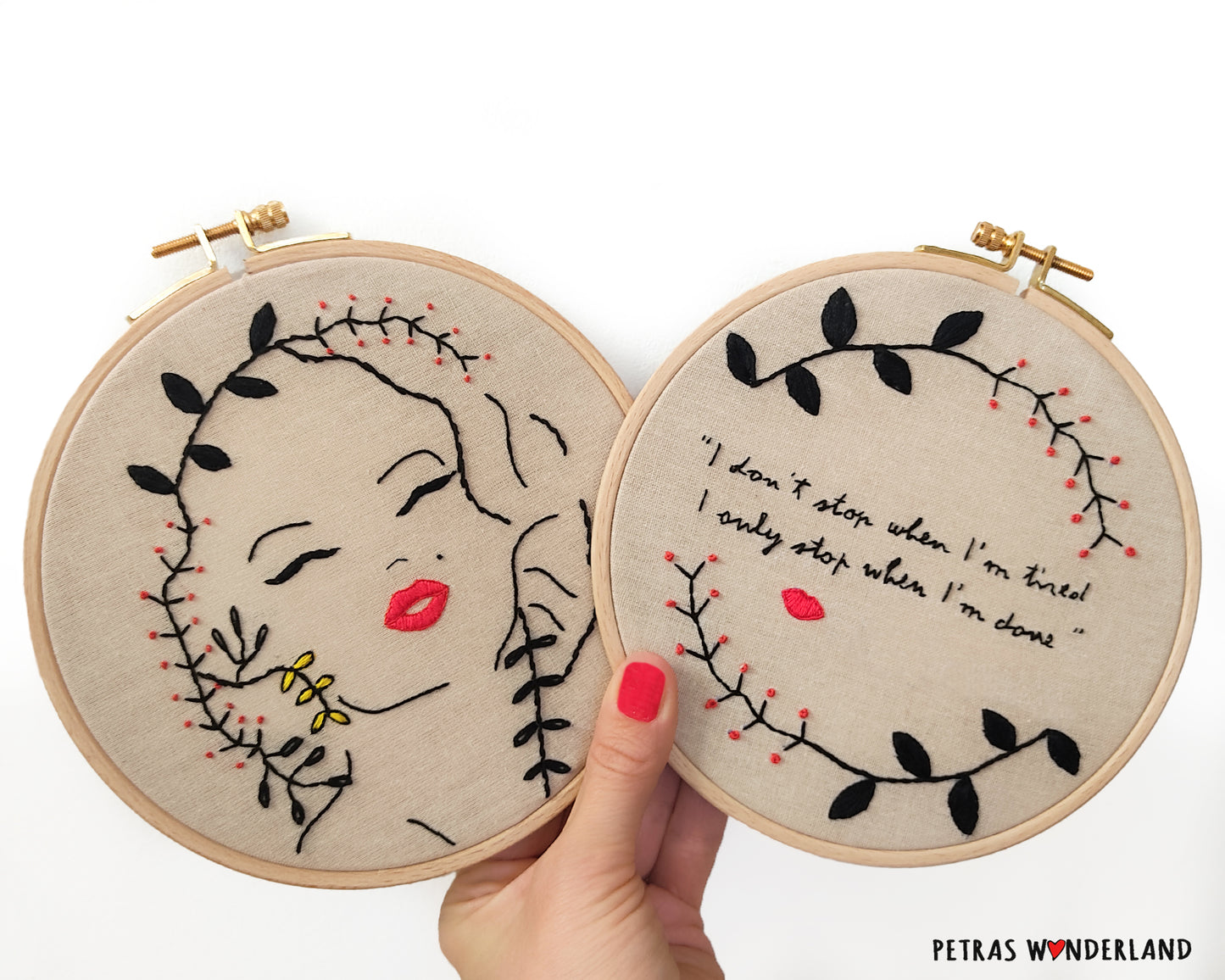 Special Offer: Actress Portrait and Quote  - PDF embroidery pattern and tutorial 06