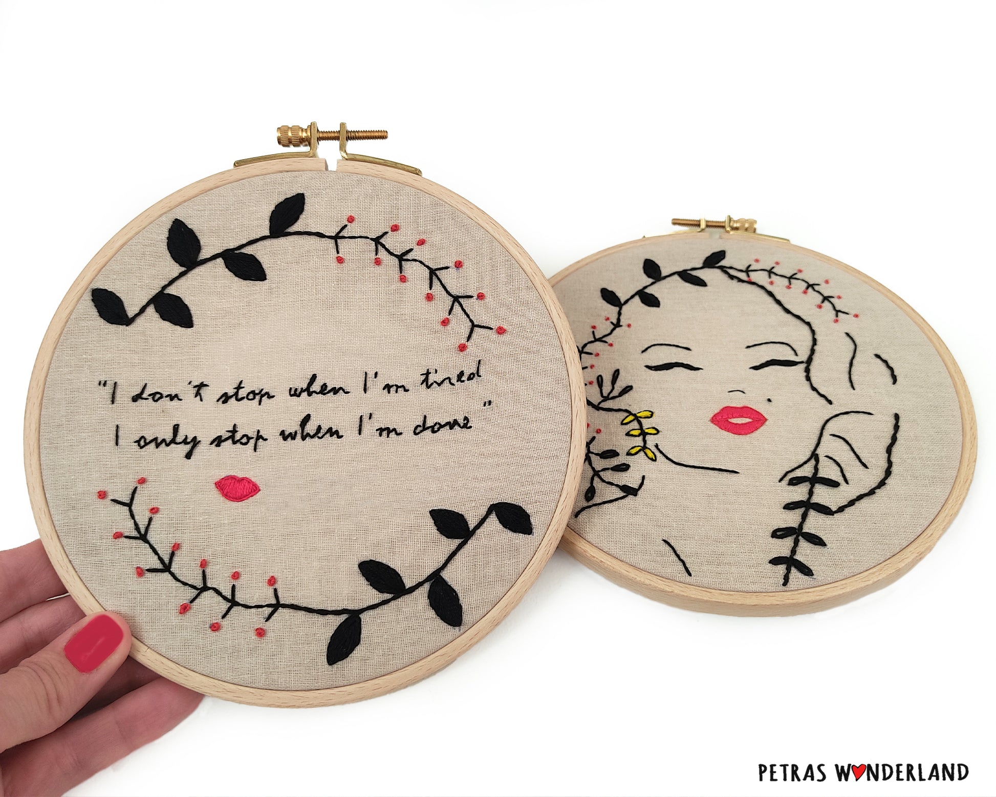Special Offer: Actress Portrait and Quote  - PDF embroidery pattern and tutorial 03