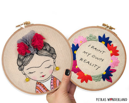 Special Offer: Famous Art Portrait and Quote - PDF embroidery pattern and tutorial 04