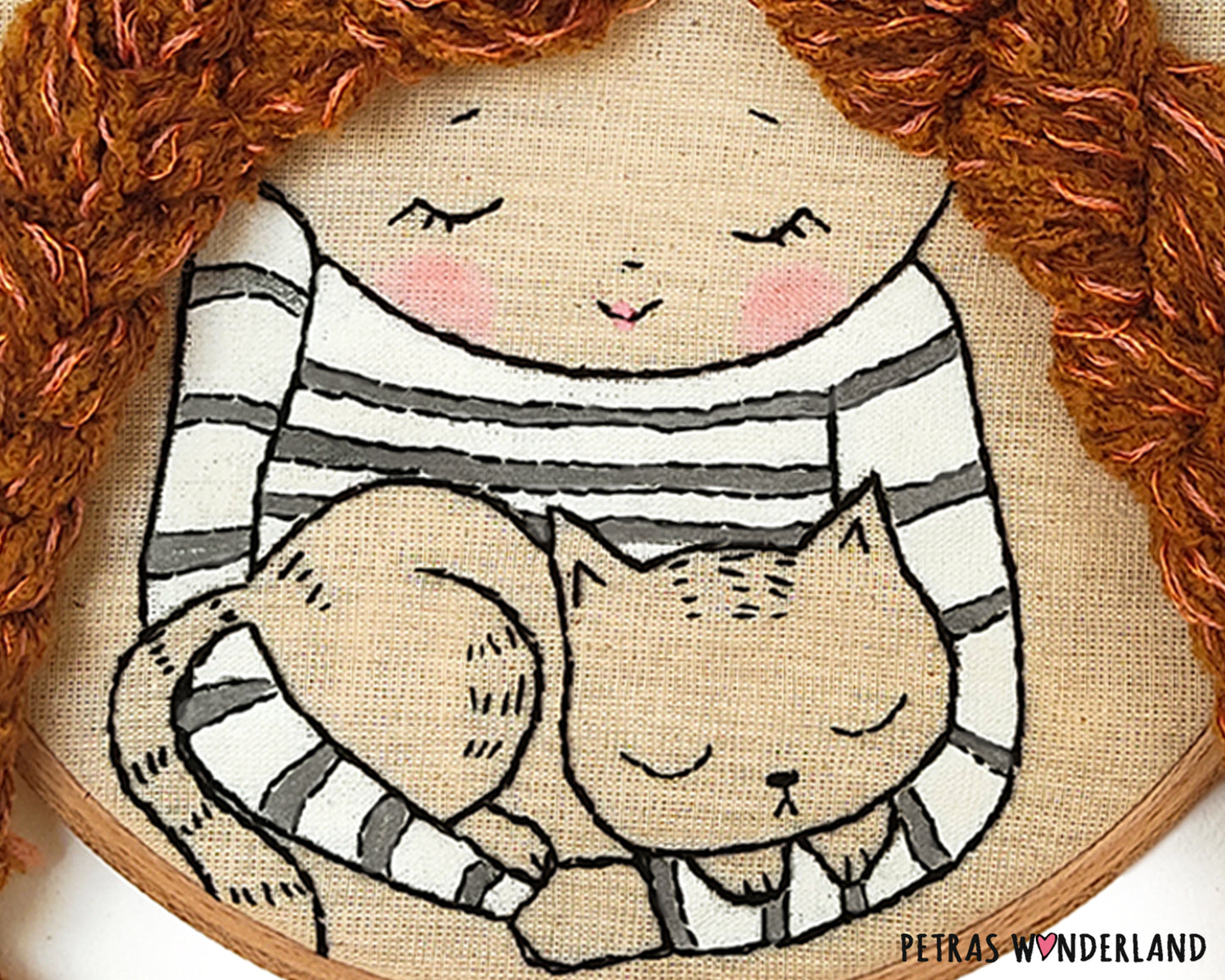 Girl With a Cat - PDF embroidery pattern and tutorial 03