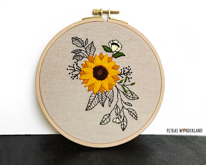 Sunflower - PDF embroidery pattern and tutorial 04