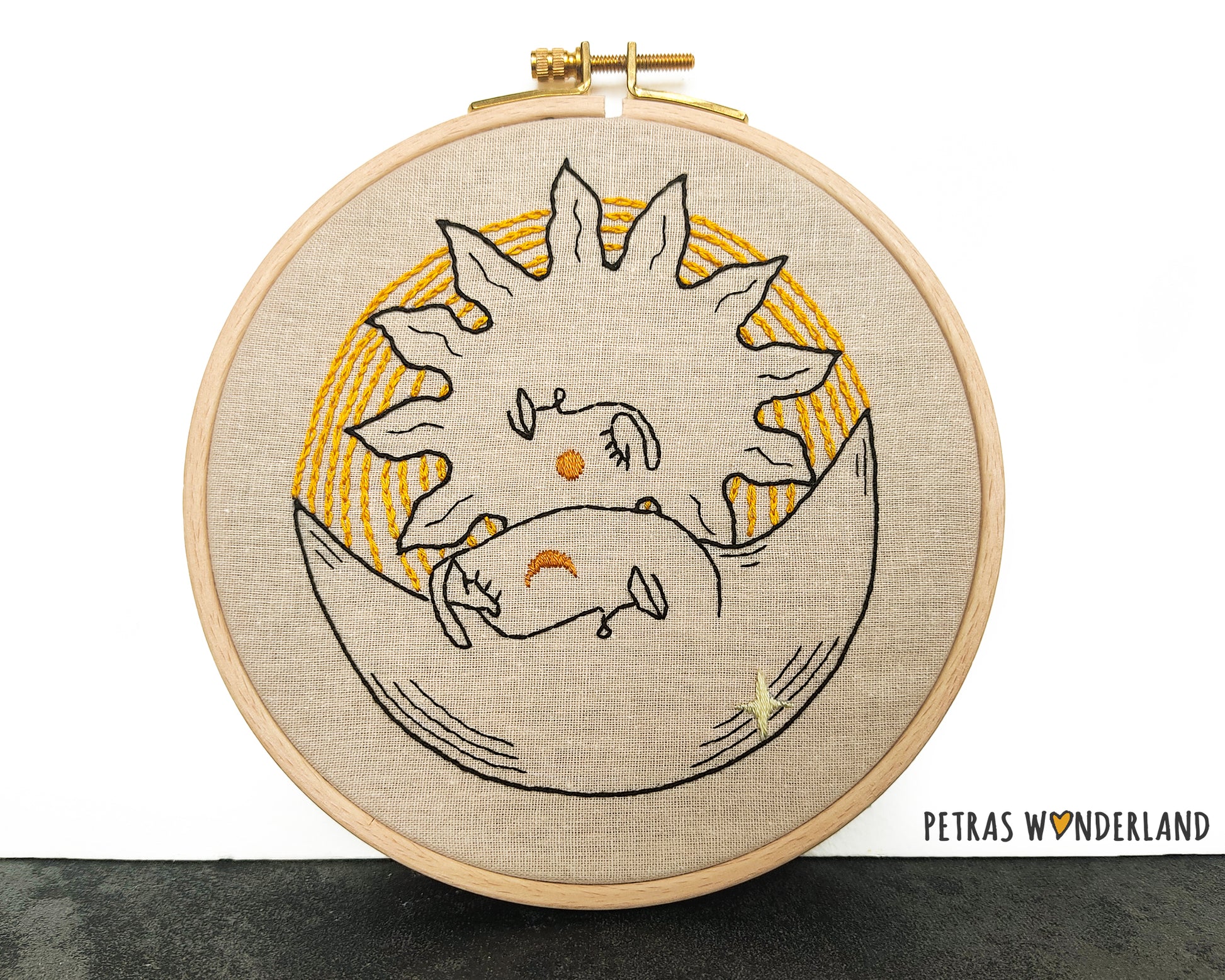 Celestial Sun and Moon - PDF embroidery pattern and tutorial 05