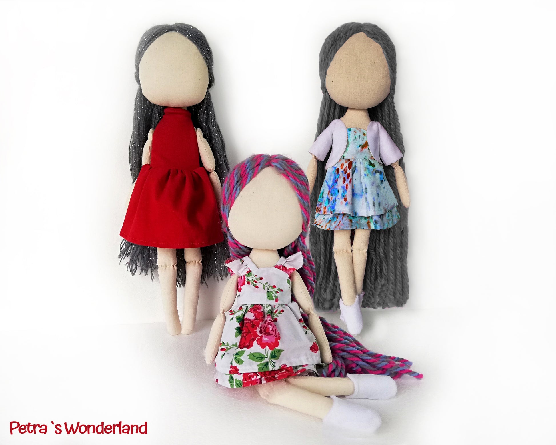 Set of three dresses, jacket and boots for doll 17 inch - PDF sewing pattern and tutorial 04