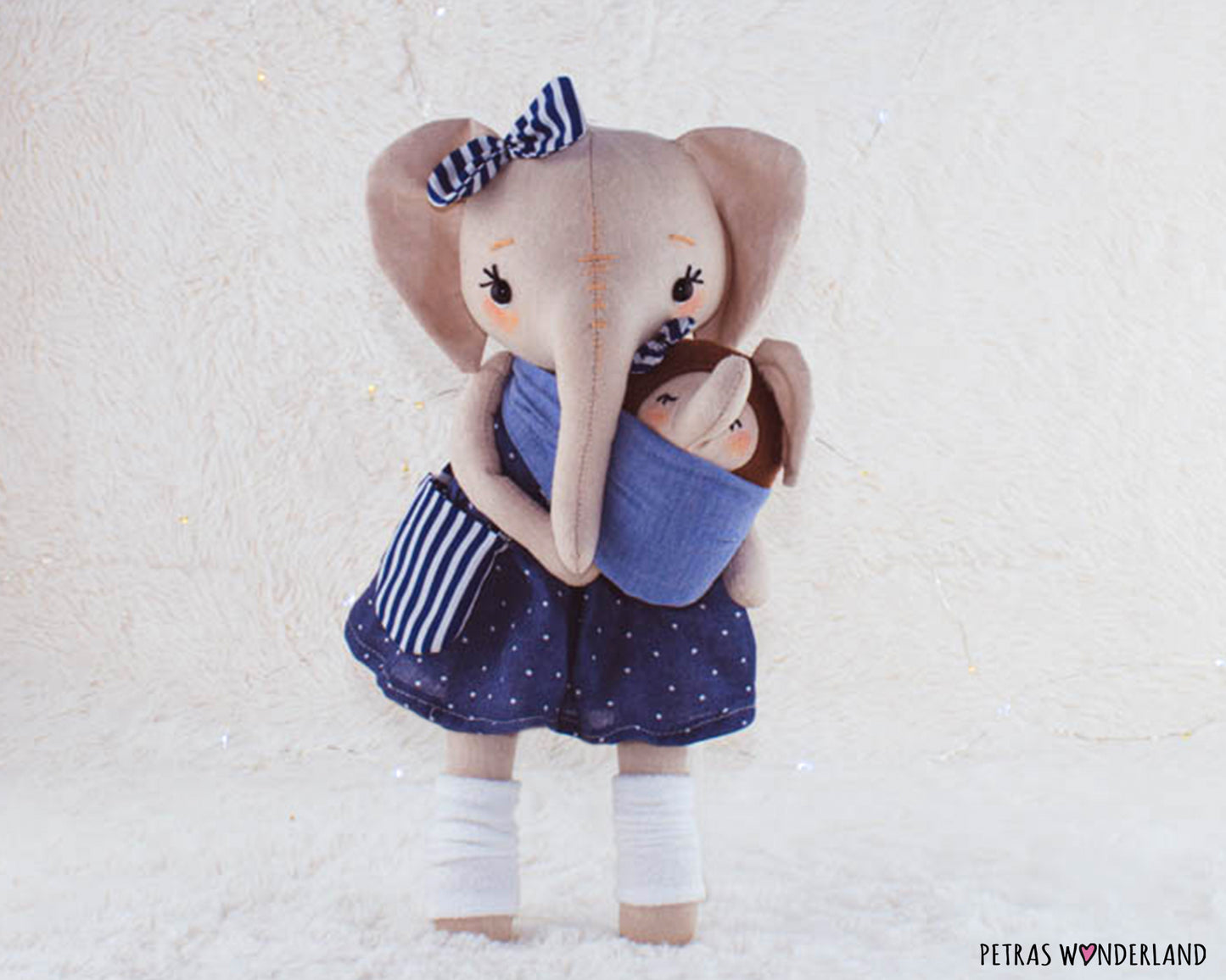 Elephant Mom and Baby - PDF sewing pattern and tutorial