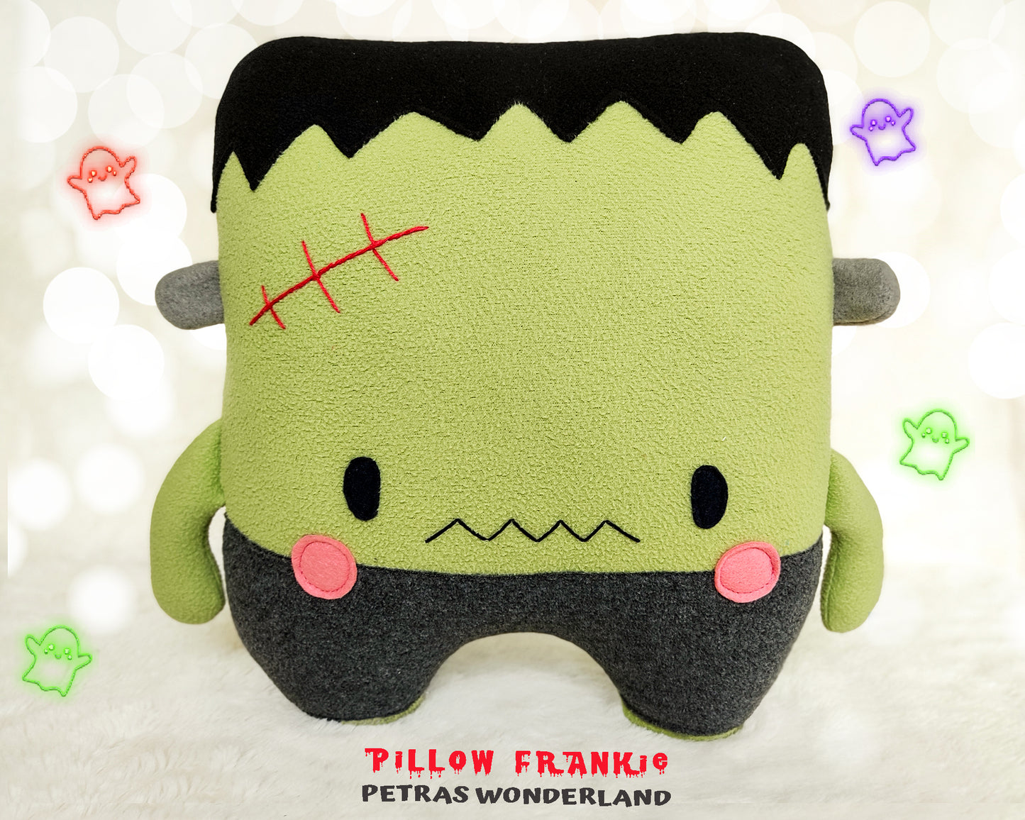 Halloween Set of 3 Frankie Pillow, Toy and Keychain - PDF toy sewing patterns and tutorials 05
