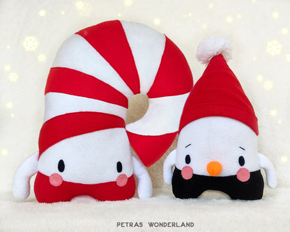Christmas set of 2 patterns: Candy Stick Pillow and Snowman Toy - PDF toy sewing patterns and tutorials 05