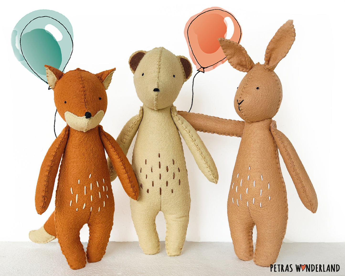 Special Offer: Bunny, Bear, and Fox Trio - PDF sewing patterns and tutorials 05