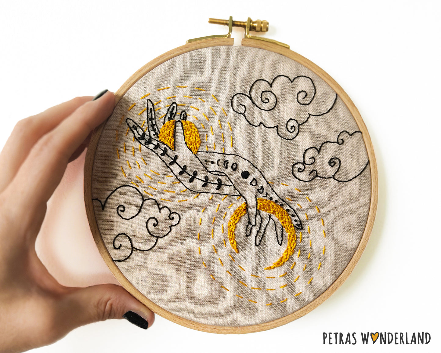 Sun and Moon in my Hands -  PDF embroidery pattern and tutorial 05