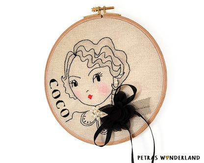 Fashion Portrait -PDF embroidery pattern and tutorial 06