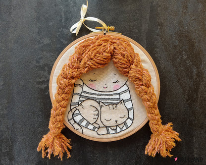 Girl With a Cat - PDF embroidery pattern and tutorial 04
