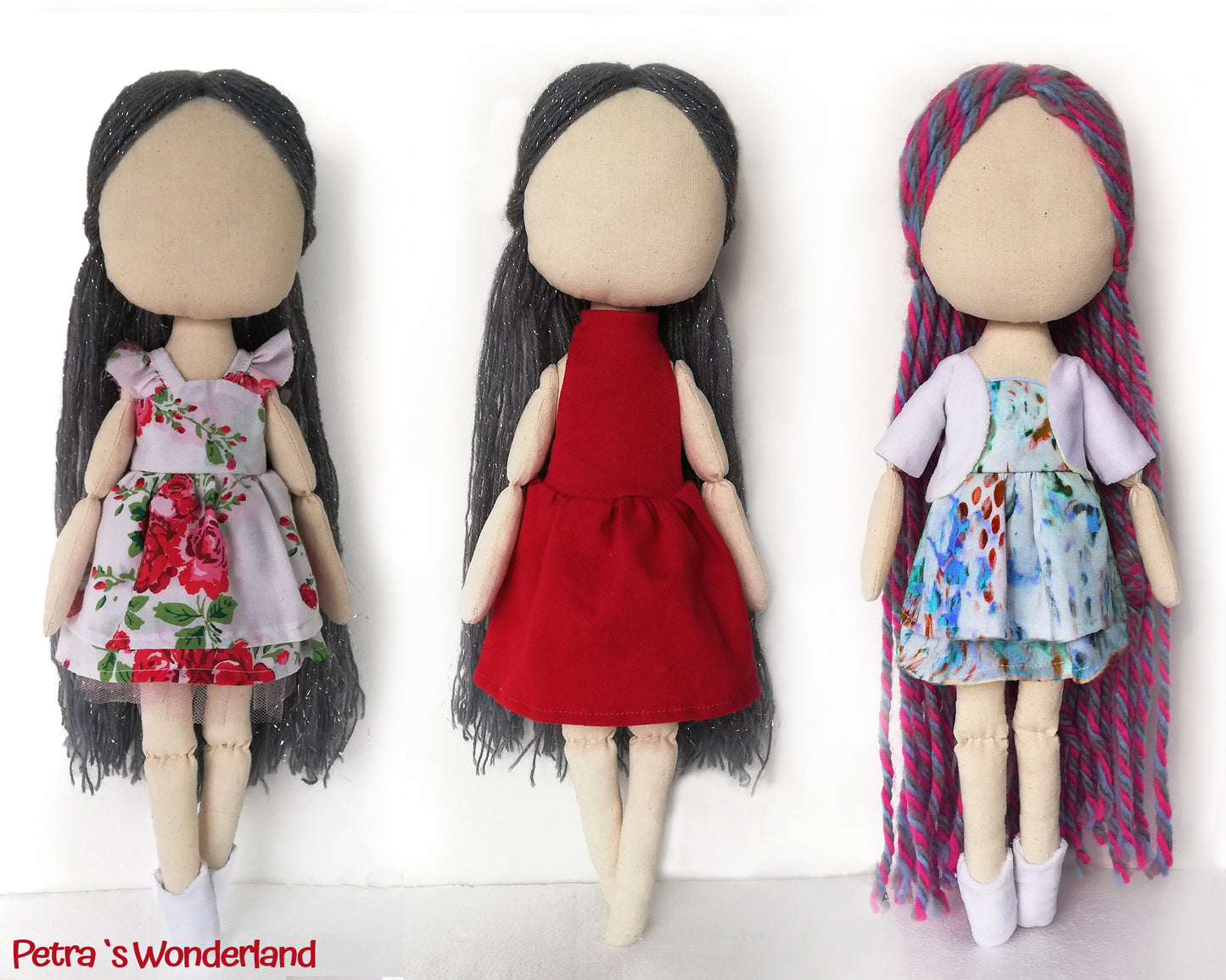 Set of three dresses, jacket and boots for doll 17 inch - PDF sewing pattern and tutorial 05