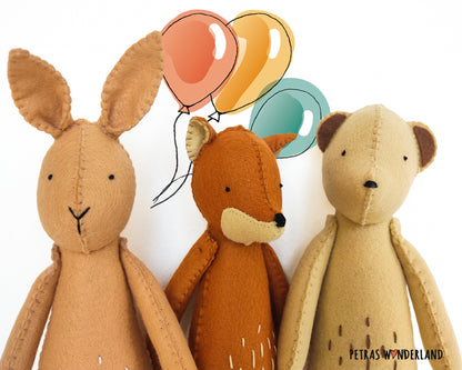 Special Offer: Bunny, Bear, and Fox Trio - PDF sewing patterns and tutorials 06