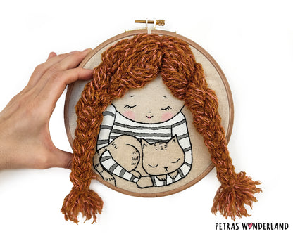 Girl With a Cat - PDF embroidery pattern and tutorial 06