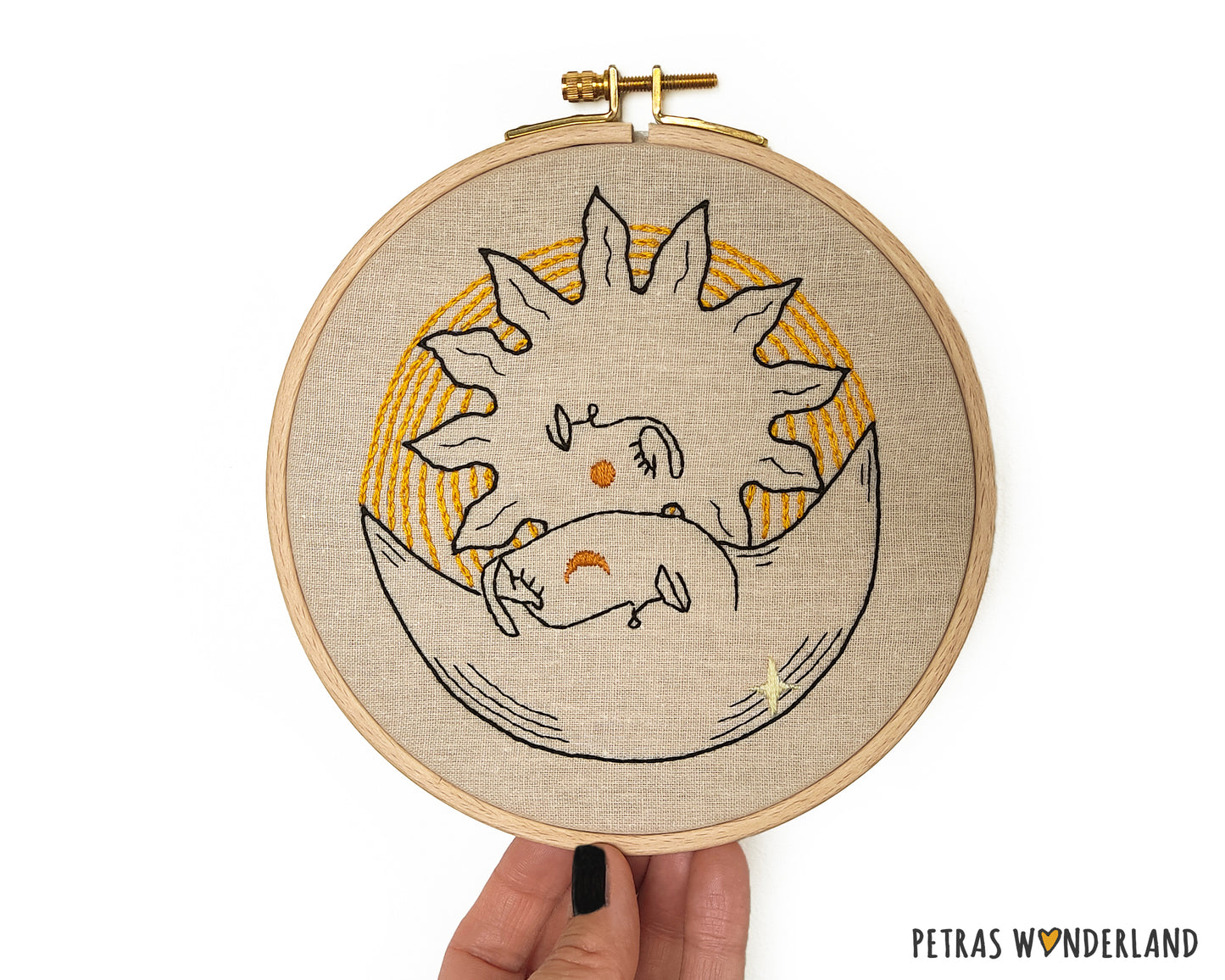 Celestial Sun and Moon - PDF embroidery pattern and tutorial 06