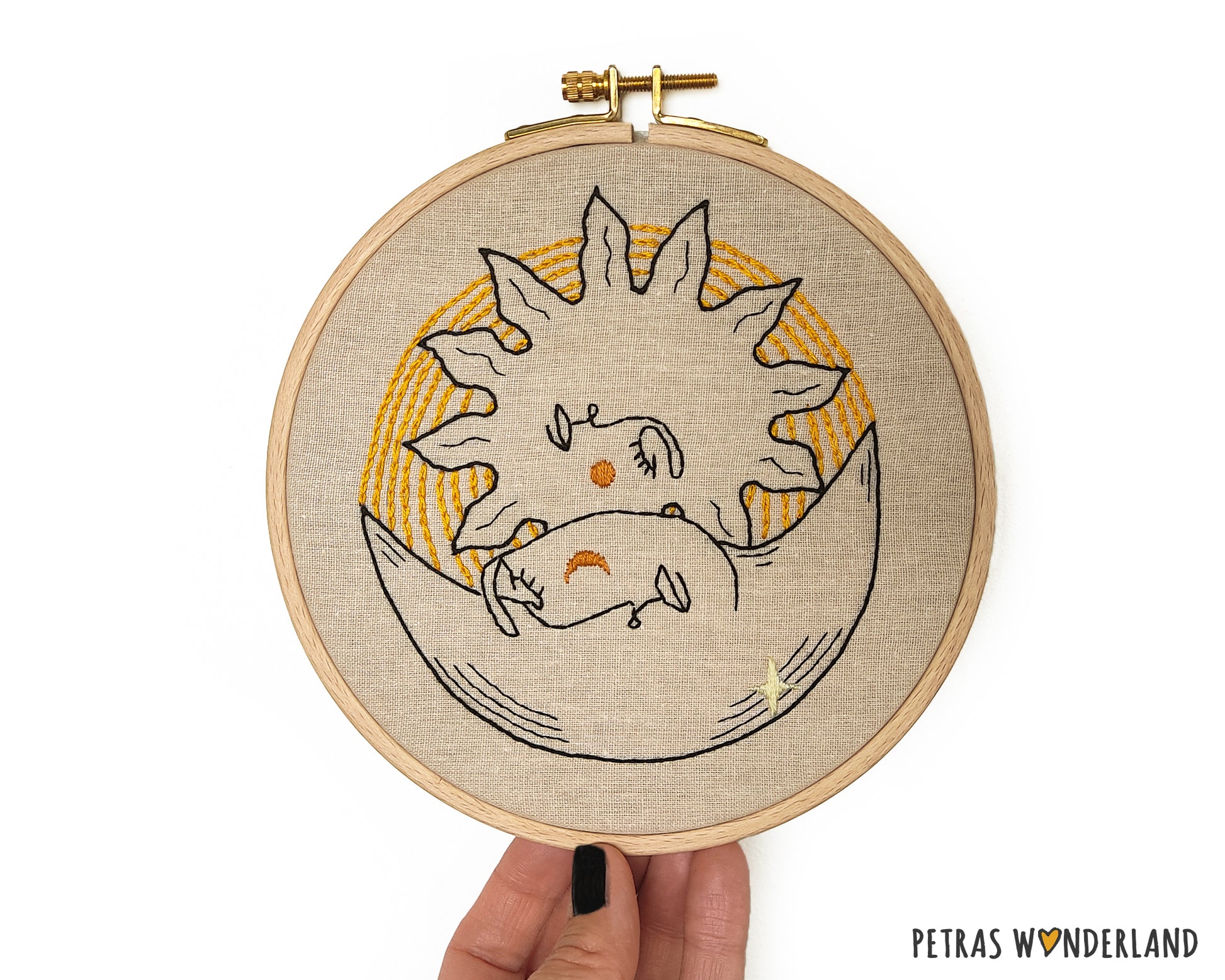 Celestial Sun and Moon - PDF embroidery pattern and tutorial 06