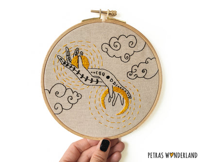 Sun and Moon in my Hands -  PDF embroidery pattern and tutorial 06
