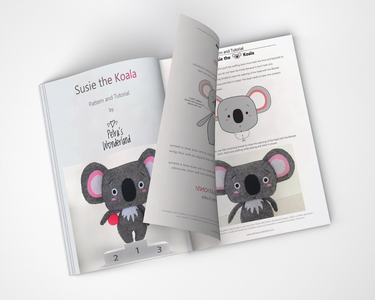 Set of 3 PDF Tiger, Panda and Koala - Sewing Patterns and Tutorials 07