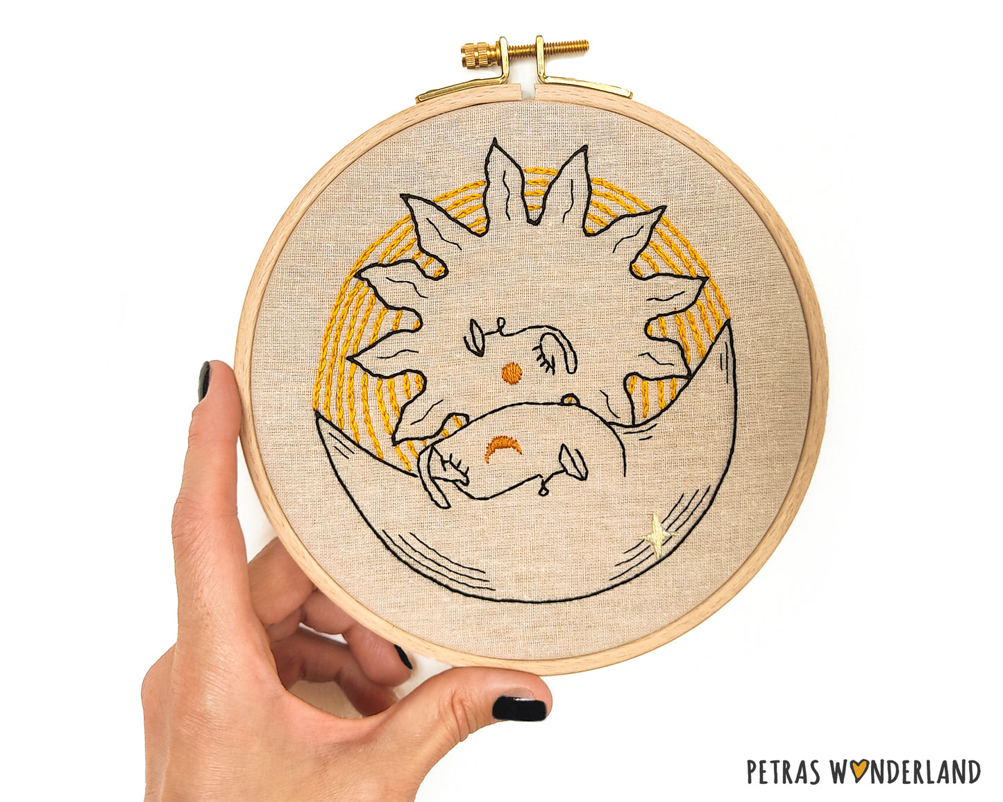 Celestial Sun and Moon - PDF embroidery pattern and tutorial 01