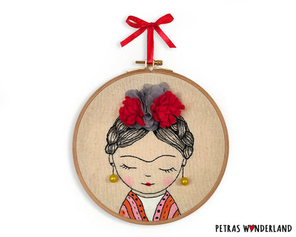 Frida Kahlo - PDF embroidery pattern and tutorial 03