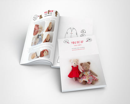 Set of 2 PDF Mini Bear and House Tote Bag - PDF doll sewing pattern and tutorial 09