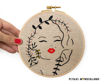 Special Offer: Actress Portrait and Quote  - PDF embroidery pattern and tutorial 04
