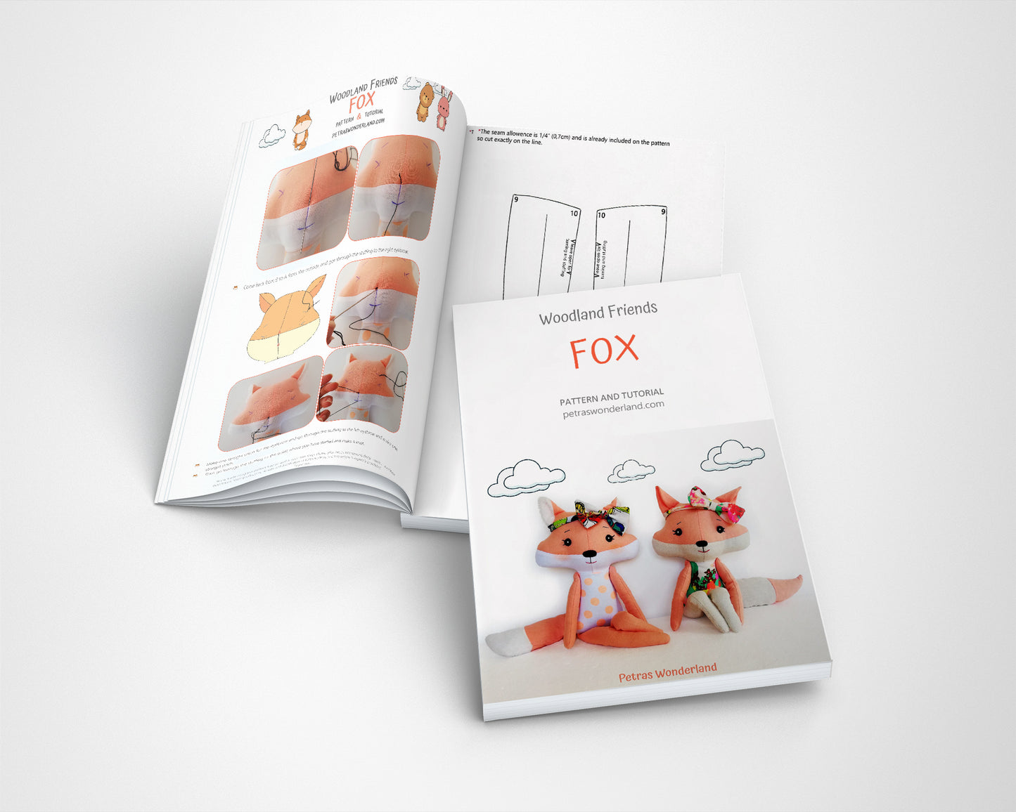 Set of 3 PDF Woodland Friends Bunny, Bear and Fox - Sewing Patterns and Tutorials 08