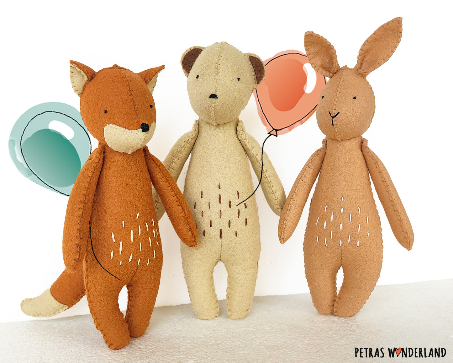 Special Offer: Bunny, Bear, and Fox Trio - PDF sewing patterns and tutorials 08