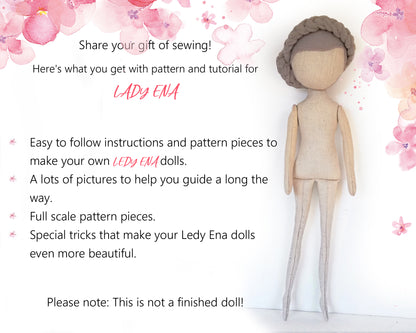 Lady Ena Doll Body 18 inch - PDF sewing pattern and tutorial 07