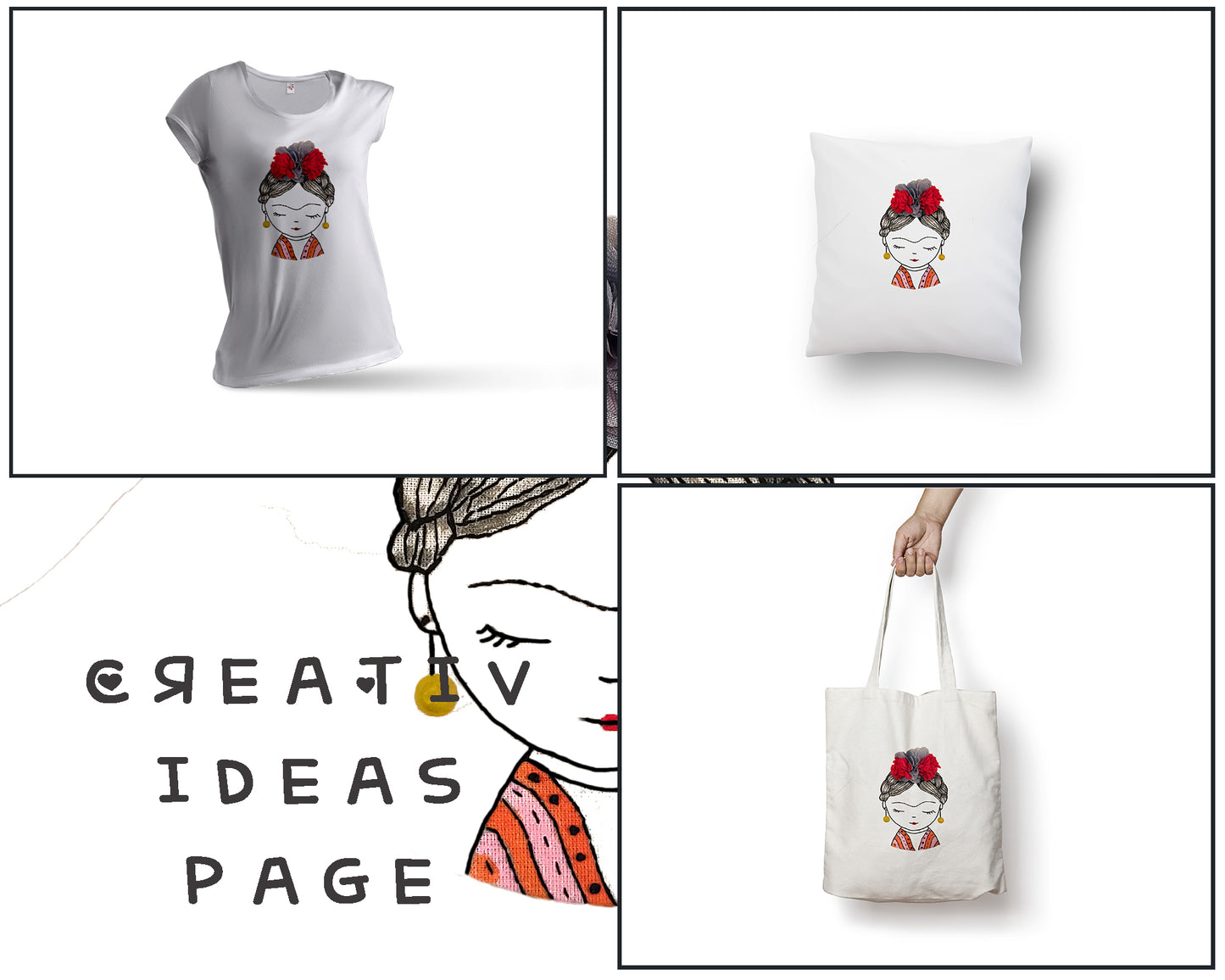 Frida Kahlo - PDF embroidery pattern and tutorial 08