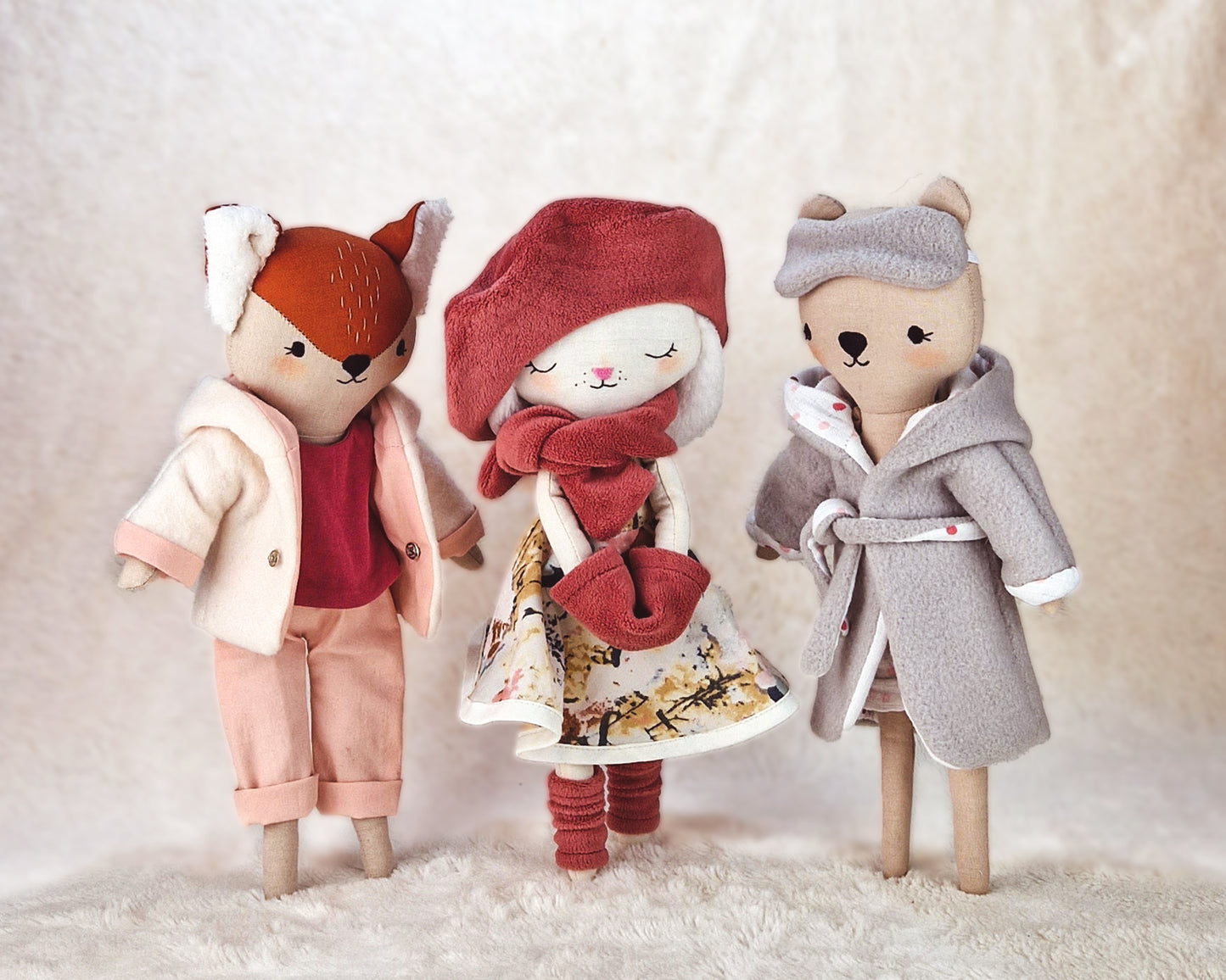 Set of clothes for Forest doll body - PDF sewing pattern and tutorial