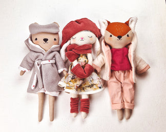 Forest doll set Bunny, Bear and Fox - PDF sewing pattern and tutorial ...
