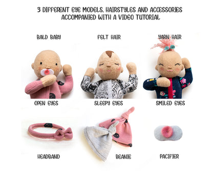 Newborn Baby Doll 8 Inch - PDF sewing pattern and tutorial 3